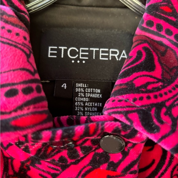 Etcetera hot pink and red velvet jacket size 4 - Picture 7 of 10